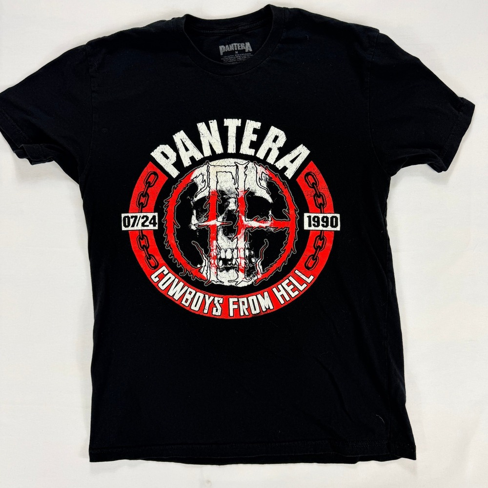 Pantera Cowboys From Hell Skull Graphic T Shirt Mens‎ Size Medium Black